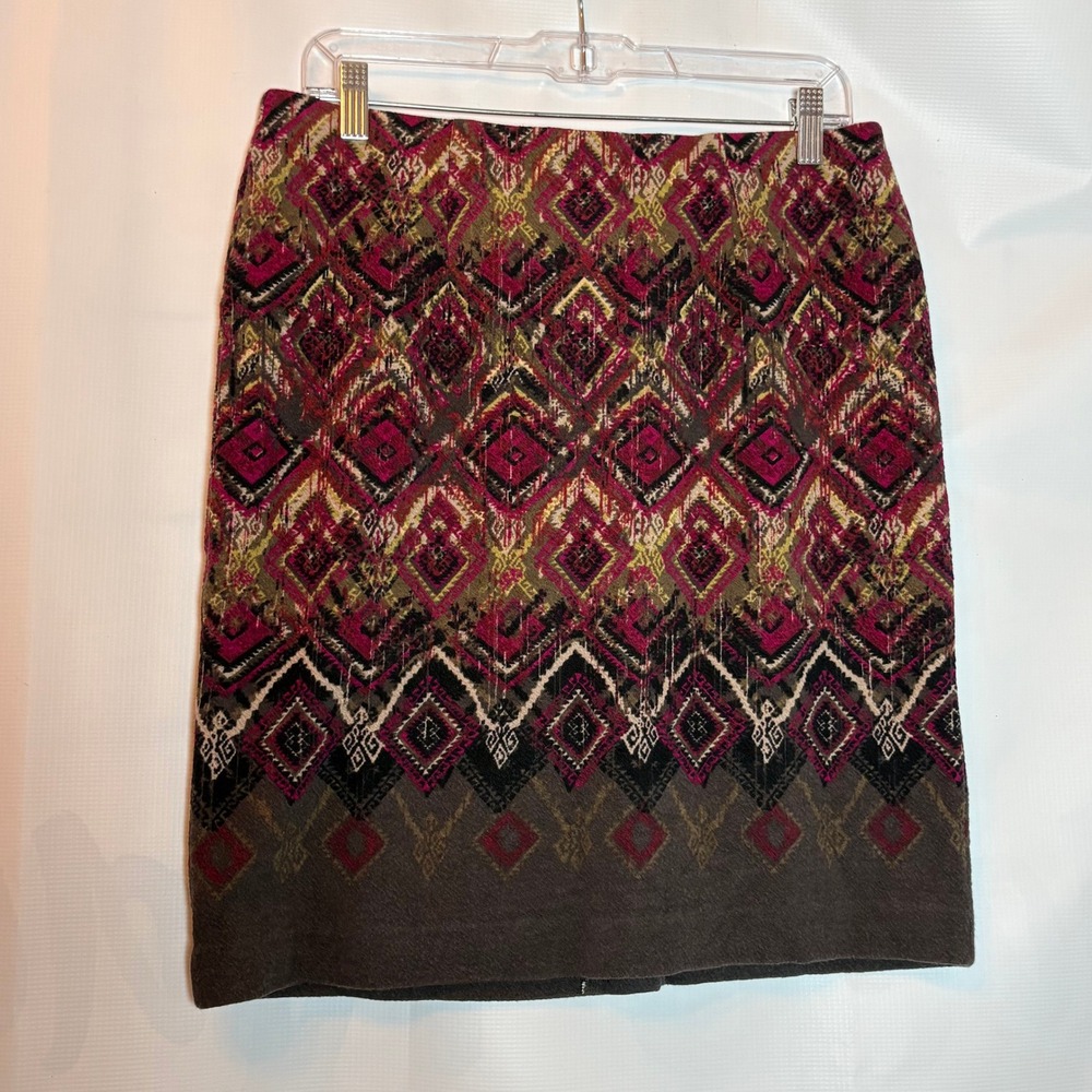 J Jill Womens Size S Geometric Knit Pencil Mini‎ Skirt 90s Y2K Boho Festival